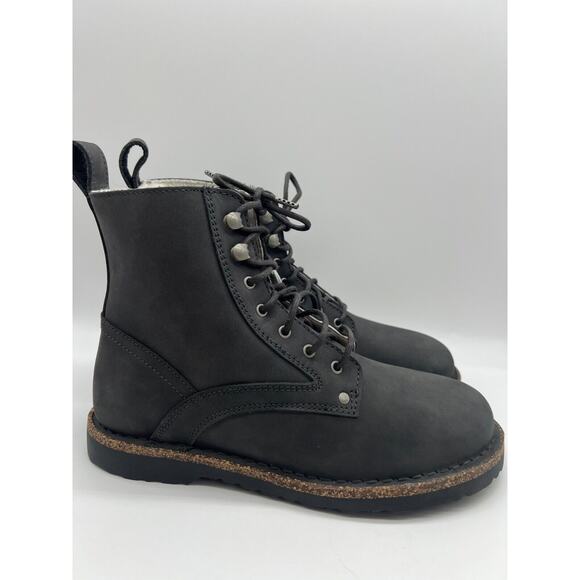 Birkenstock Bryson Graphite Grey Shearling Combat Boots Women's Size 9🛒 - Picture 1 of 12
